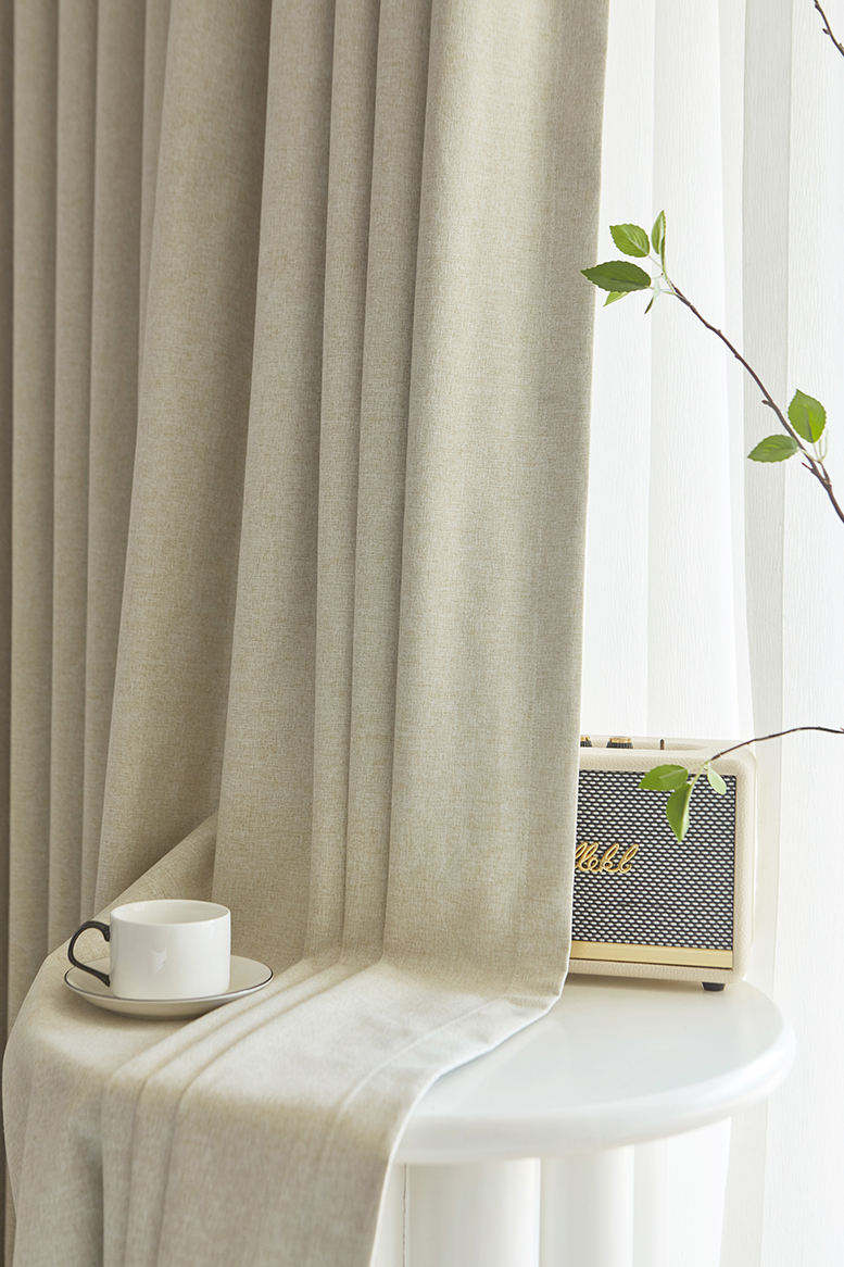 Custom Polyester Blackout Linen Window Backdrop Fabric – Customizable, Insulated, Full Light Shading Curtains