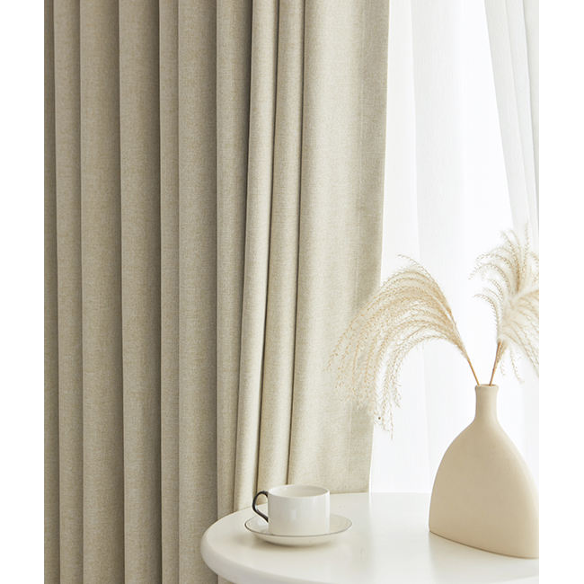 Custom Polyester Blackout Linen Window Backdrop Fabric – Customizable, Insulated, Full Light Shading Curtains