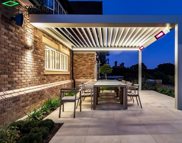 Customizable Aluminum Pergola with Retractable Sunshade Canopy for Patio and Garden